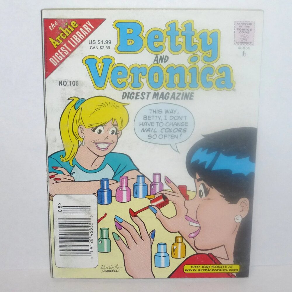 1st PRINT 1999 Archie Digest Library BETTY & VERONICA Digest Magazine #108 Archi